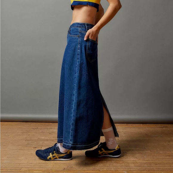 Urban Outfitters BDG Theo Denim A-Line Midi Maxi Skirt Dark Women’s Medium - Picture 3 of 14